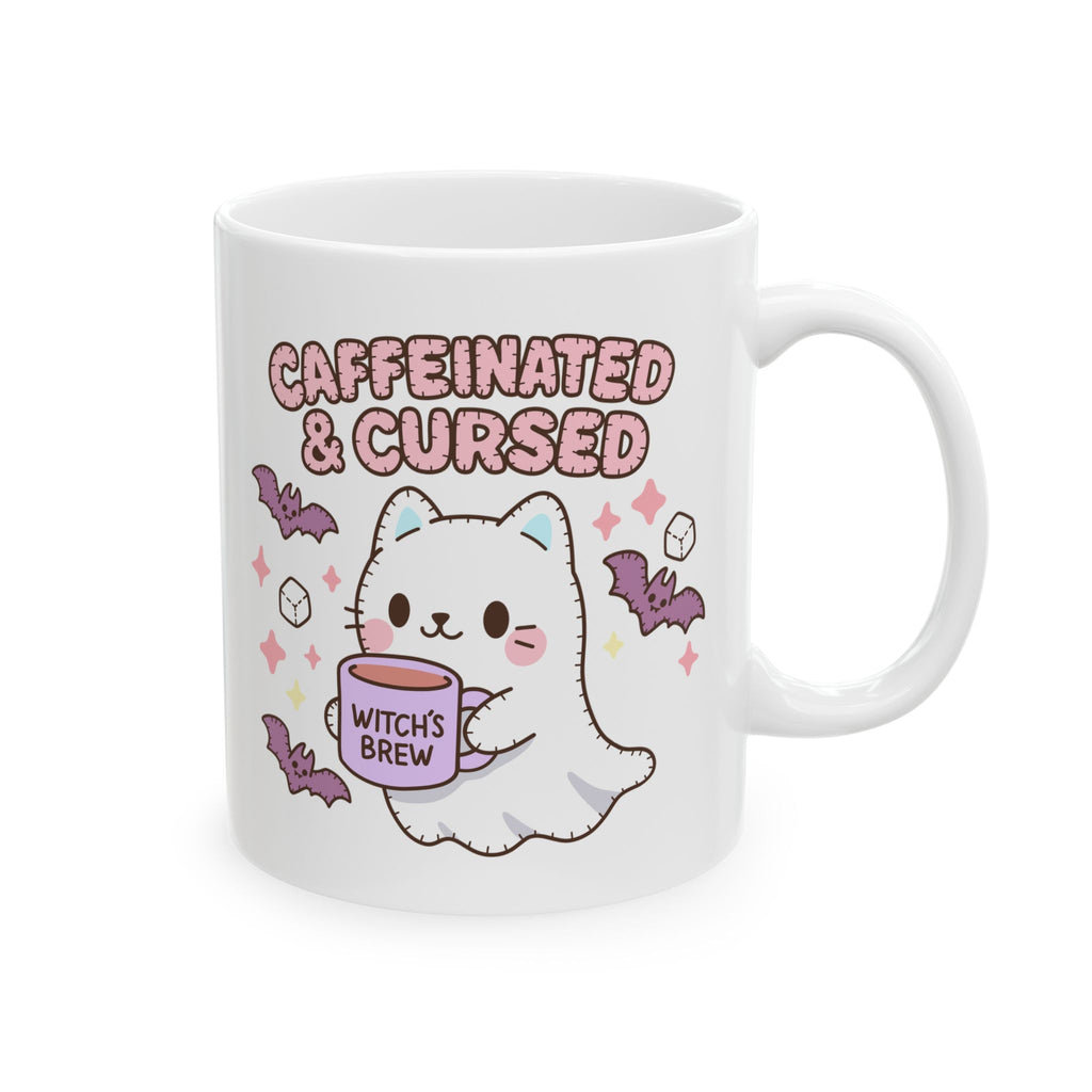 Caffeinated & Curse Ceramic Mug, (11oz, 15oz)