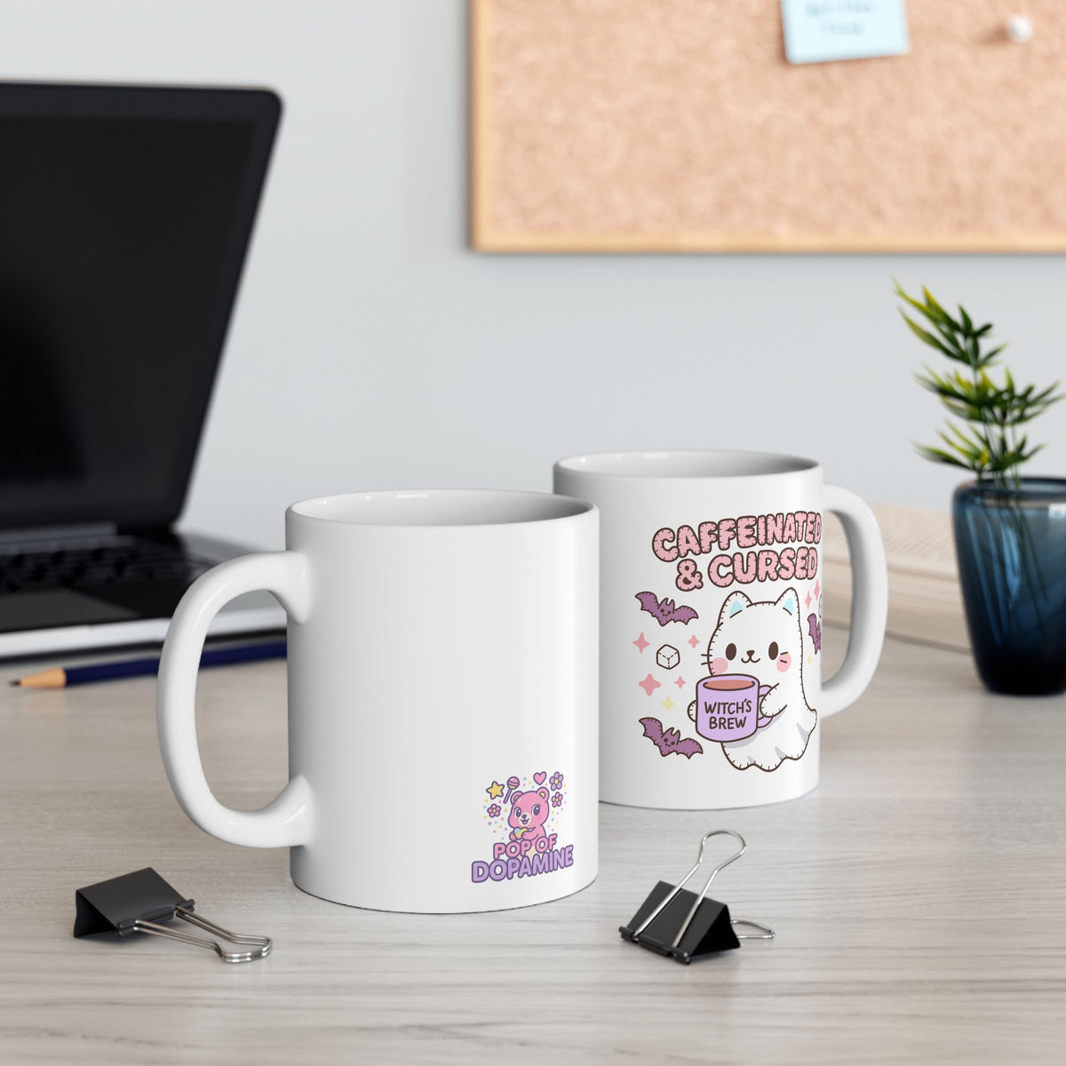 Caffeinated & Curse Ceramic Mug, (11oz, 15oz)
